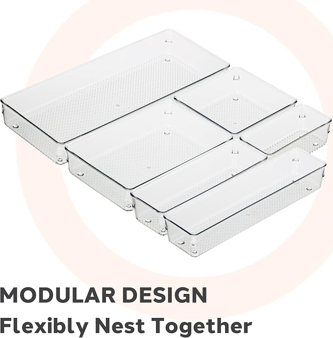 Oggi Clear Drawer Organizer | 6" X 9" | Pack of 2 | - Image 3