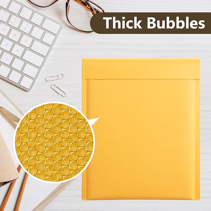 UCGOU Kraft Bubble Mailers 5x8.6 Inch Usable Size 5x7 Inch 50 Pack Yellow - Image 4