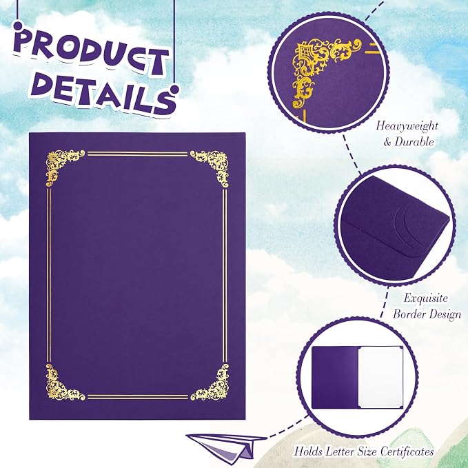 Fainne 200 Pcs 8.5 x 11 Certificate Holders Diploma Holders Document Covers - Image 3
