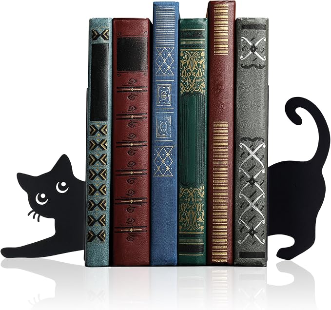 Geelin Stretching Black Cat Metal Bookends Set of 2 Styles Book Ends by Geelin