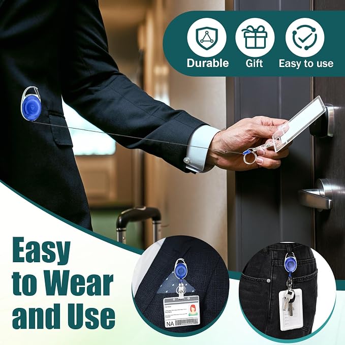 Honoson 50 Pcs Heavy Duty Retractable Badge Reels Batch ID Badge Holder - Image 4