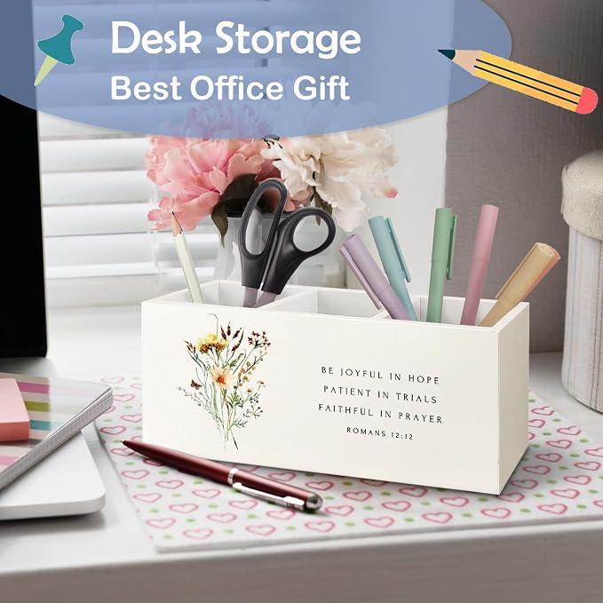 SNNDER Floral Christian Pen Holder - Image 4