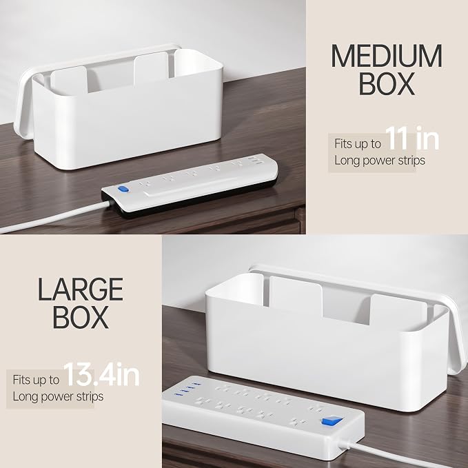 YECAYE 2 Pack Cable Management Box, Pet Friendly Cable Box Organizer - Image 6