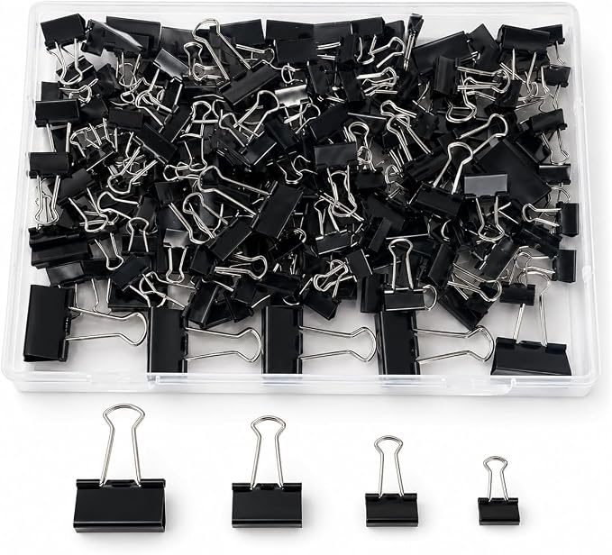 180Pcs Colorful Binder Clips Assorted Size, Metal Paper Clips by Sopeiouo