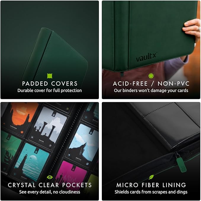 Vault X 9 Pocket Zip Binder, 360 Cards, Exo-Tec Material, 20 Side-Loading Pages - Image 6