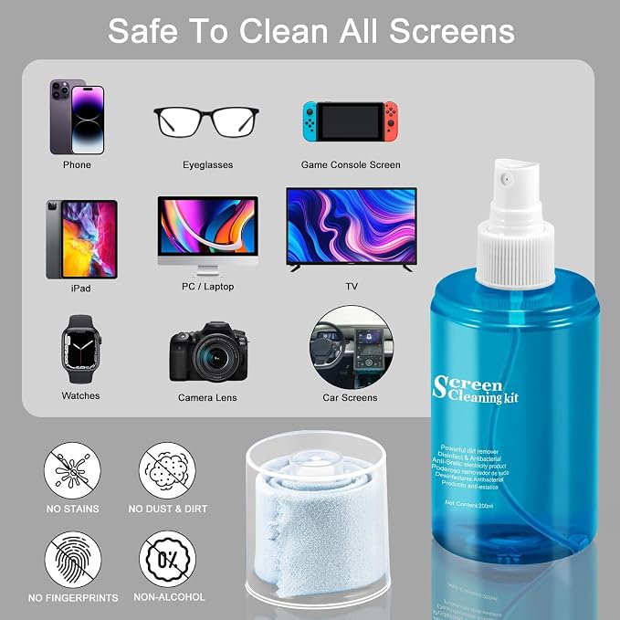 Car Screen Cleaner Spray, walrfid TV Computer Laptop Touchscreen Mist Cleaning - Image 6