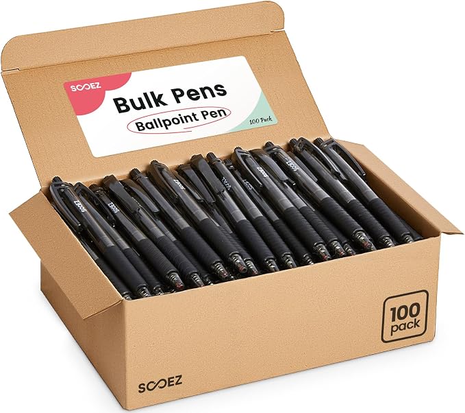 Sooez 100 Pack Bulk Pens Ballpoint, Smooth Writing Pens by Sooez