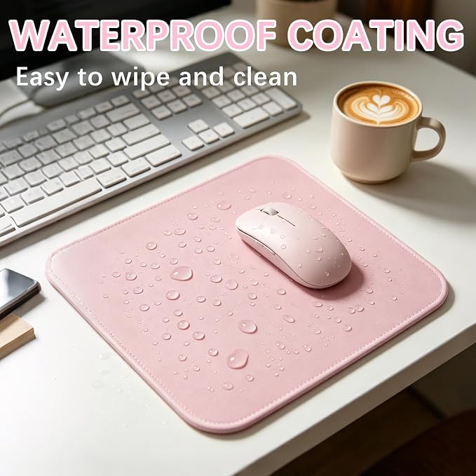 4 PCS Pink Mouse pad Bulk with Stitched Edge, 10.2x8.3inches 3mm Thickness - Image 6