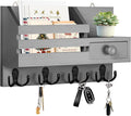 Key Holder Wall Mount, Wooden Adhesive Mail and Key Organizer by HOMEBROS