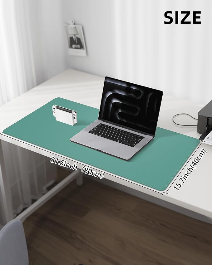 Leather Desk Pad Protector, Mouse Pad, Office Mat, Non-Slip PU Leather Blotter - Image 5