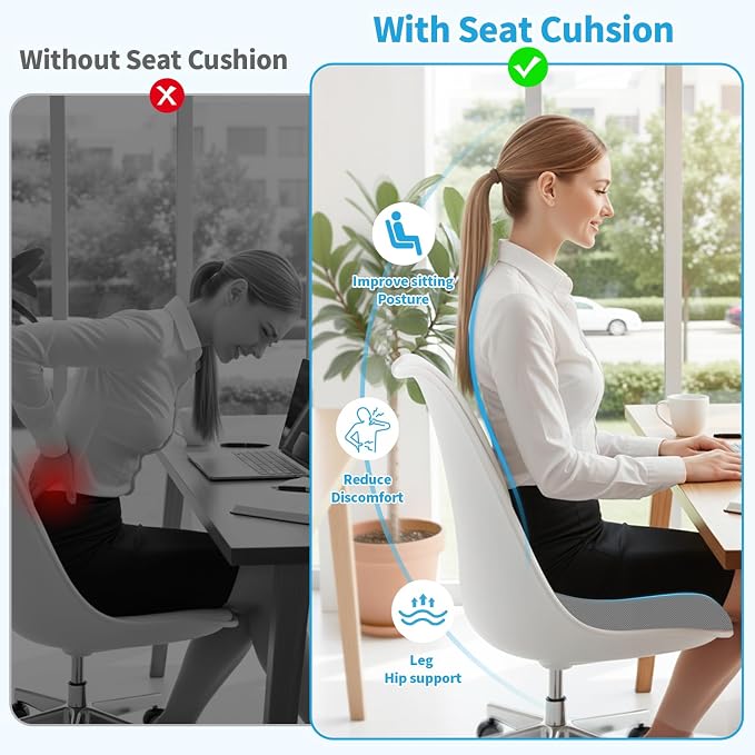 TranquilRelax Large Seat Cushion, Memory Foam Cushion - Image 6