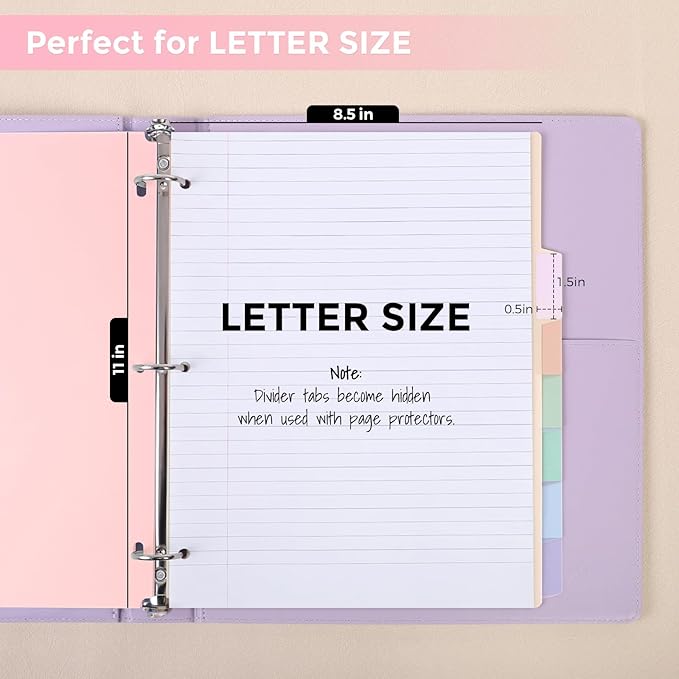 SKYDUE 8 Tab Binder Dividers for Letter Size, Durable Plastic Dividers for 3 - Image 3