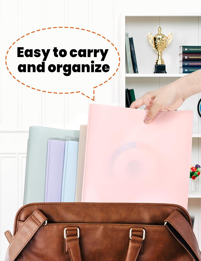 SUNEE 2 Pocket Folders with Prongs Plastic Folders with Pockets and Prongs Fit - Image 7