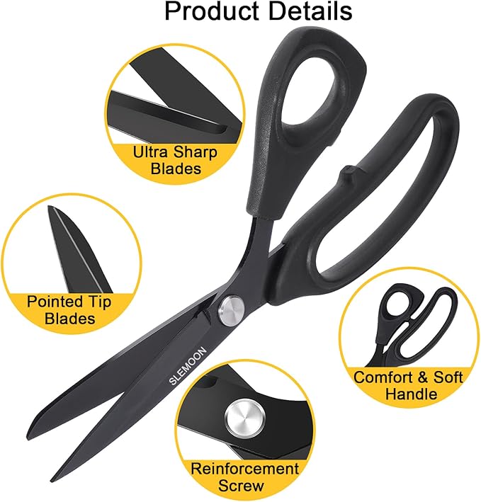 8.5" Scissors All Purpose, Heavy Duty Office Scissor | Sharp Blades and Comfort - Image 5