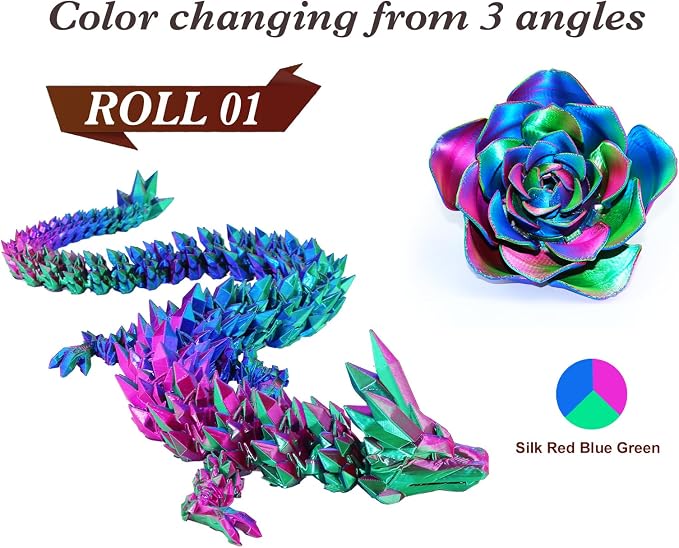 LOVOON Silk PLA 3D Printing Filament Bundle 2KG, PLA Filament 1.75mm Shiny - Image 2