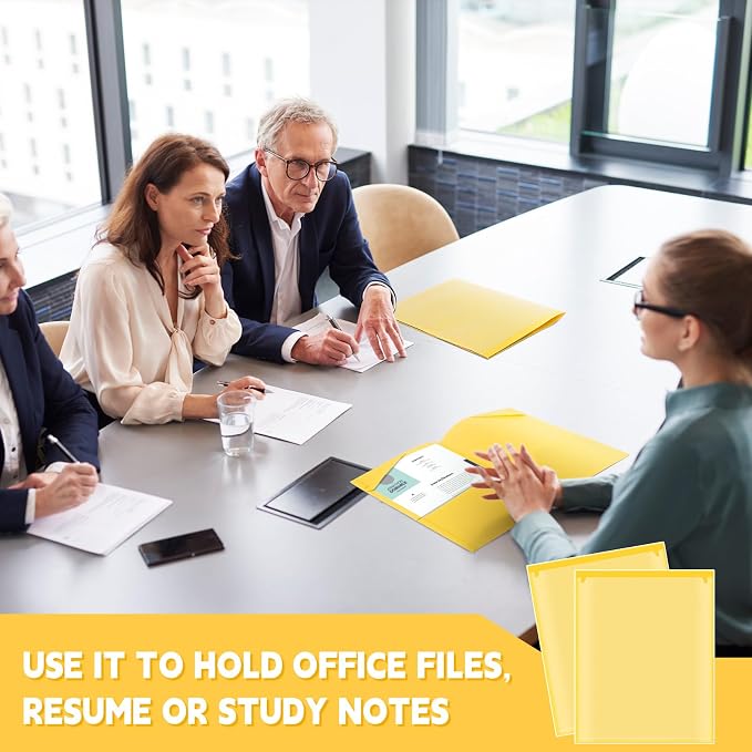 Henoyso 36 Pack Yellow Plastic Folders - Image 7