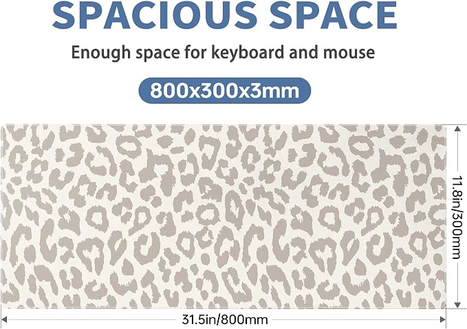 Leopard Print Mouse Pad Large Desk Mat Extended Keyboard Mouse Pad Cute XL - Image 2