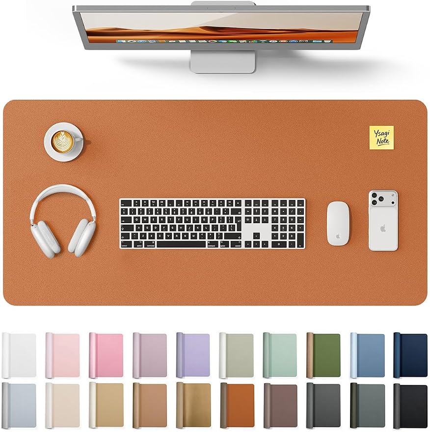YSAGi Leather Desk Protector, Office Mat, Large Mouse Mat, Non-Slip PU Leather by YSAGi