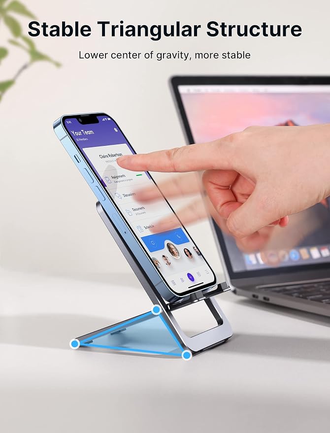 JSAUX Cell Phone Stand, Foldable Aluminum Adjustable Phone Holder - Image 7