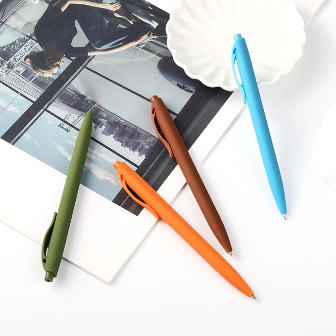 deegtran Pens Bulk, 50 Pack No Bleed Orange Click Pen, Wholesale Retractable - Image 5