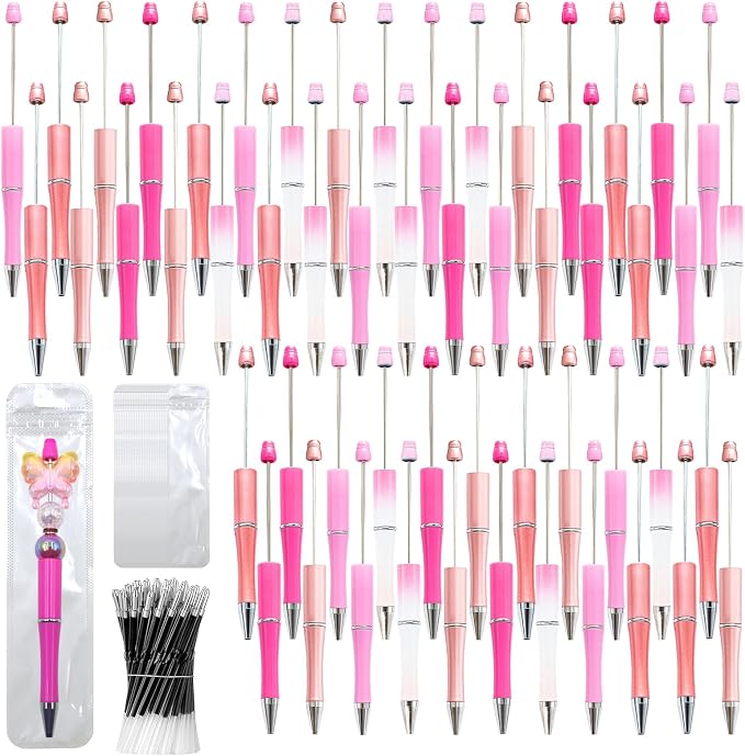 150 Pieces DIY Beadable Pen Kit – 50 Plastic Ballpoint Pens by DASTTUIS