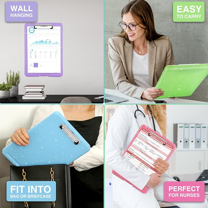 Sooez Clipboard with Storage, Plastic Storage Clipboards with Low Profile Clip - Image 6