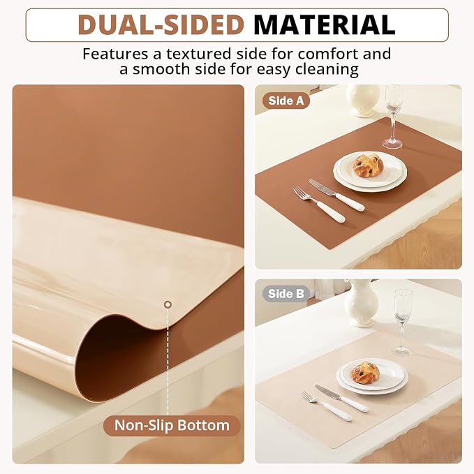 OstepDecor Brown Table Cover Protector 16 x 48 Inch, 1.5mm Thick Plastic Table - Image 3