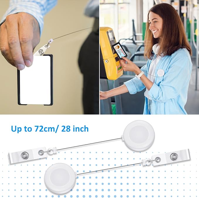 Zonon 30 Pcs Retractable Badge Reel Clips ID Card Holder Reel - Image 3