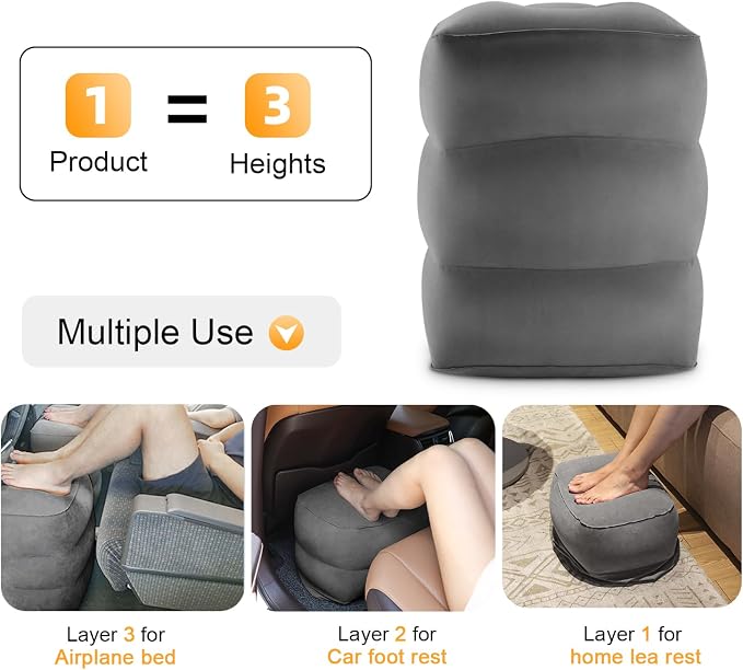 Maliton Inflatable Travel Foot Rest Pillow | Airplane Bed - Image 4