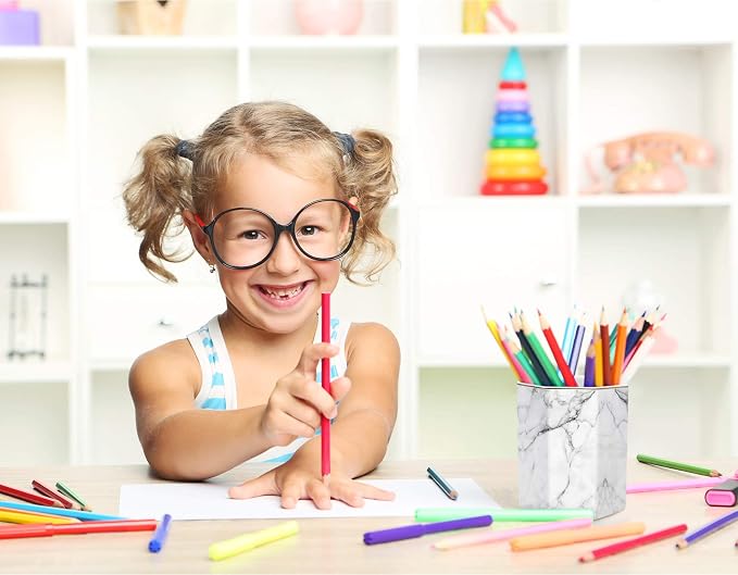 Pen Holder, Stand for Desk Pencil Cup for Girls Kids Durable Ceramic Desk - Image 6