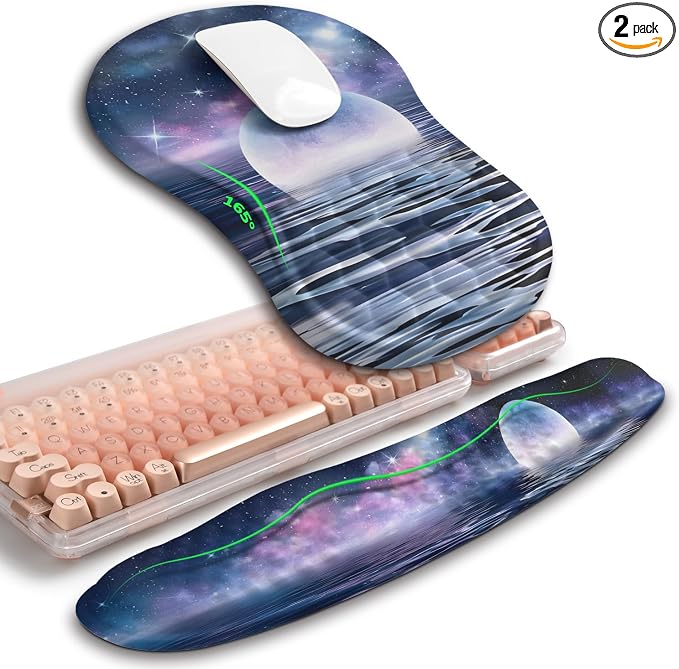 Hokafenle 2in1 Combination, Wave Keyboard Wrist Rest and Ergonomic Curvature by Hokafenle