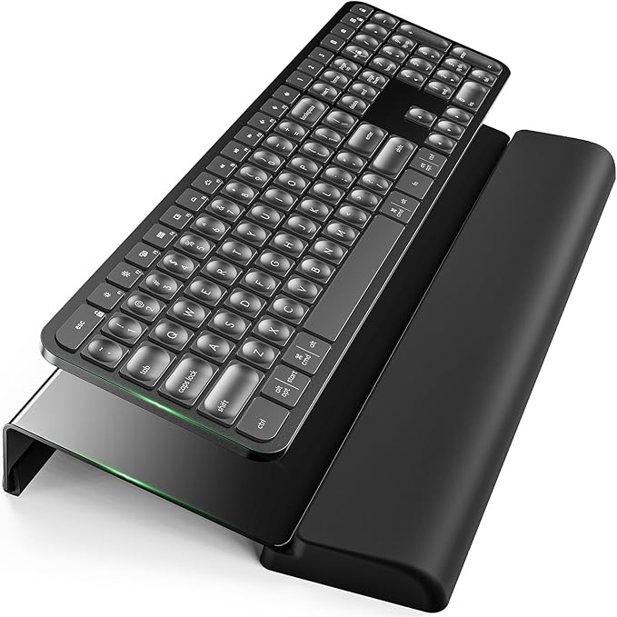 Compact Keyboard Stand w/Silicone Wrist Rest & 3-Level Height Adjustment by KlearlookMaximizedClarity