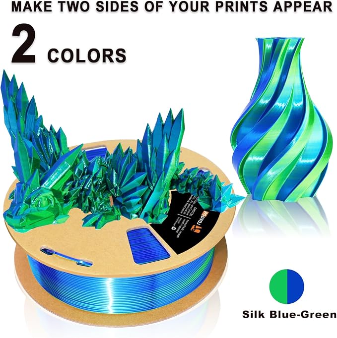 LOVOON Silk PLA 3D Printer Filament Bundle 2 KG, PLA Filament 1.75mm, Shiny - Image 2