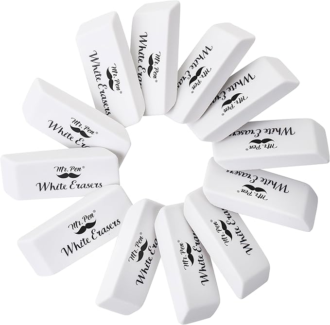 Mr. Pen- White Pencil Eraser, 48 Pack | Large Latex Free Block Erasers Bulk - Image 7