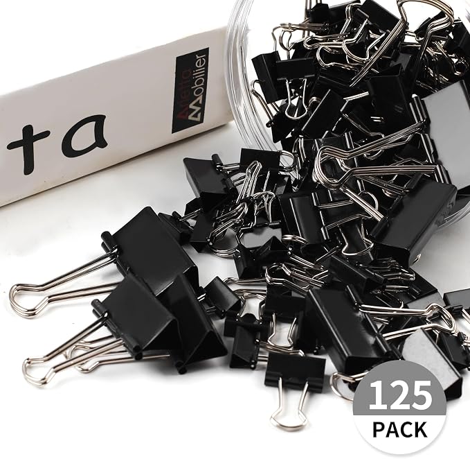 125Pcs Binder Clips Colored, Binder Clips Assorted Sizes, 6 Sizes Binder Paper - Image 4