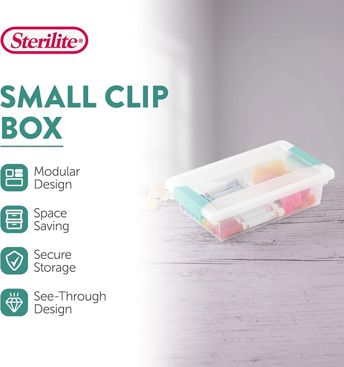 Sterilite 30-Pack Clip Box, Stackable Clear Plastic Bins - Image 2