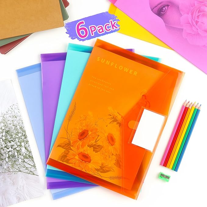 Tamaki 6 Pack Plastic Envelopes, A4 Size | Clear Document Plastic File Folders - Image 6