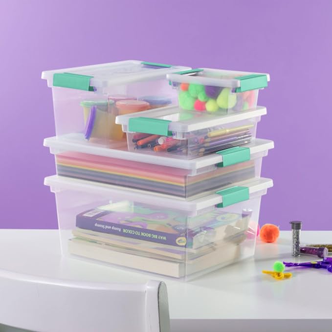 Sterilite 24-Pack Clip Box, Stackable Clear Plastic Bins - Image 4