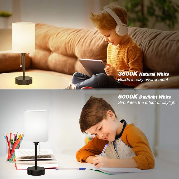 Bedside Table lamp for Bedroom Set of 2 - Image 6