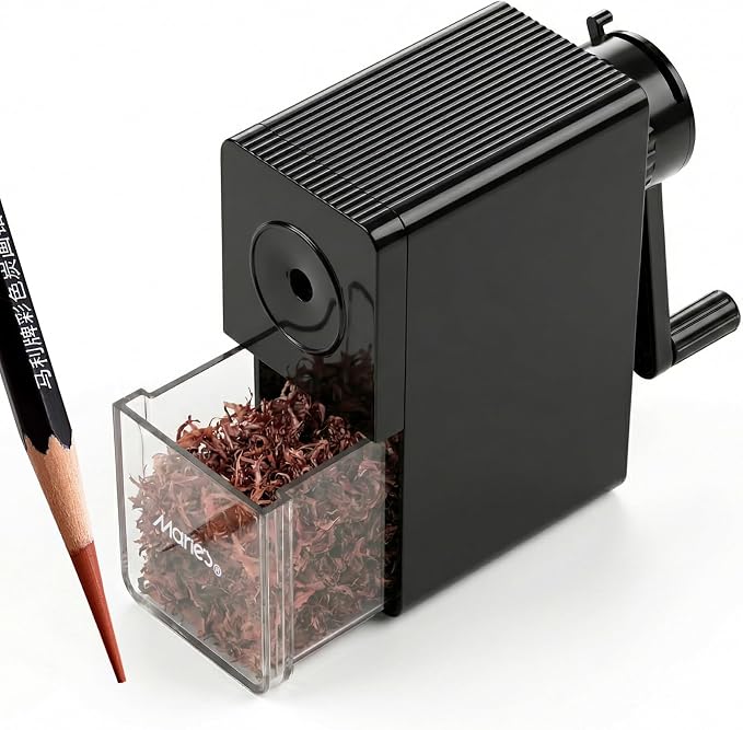 Marie's Long Point Manual Pencil Sharpener, 5-Level Adjustable Hand Crank by MARIE%E2%80%99S
