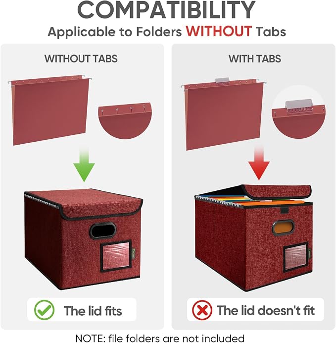 BALEINE Modern Red File Storage Box - Image 5