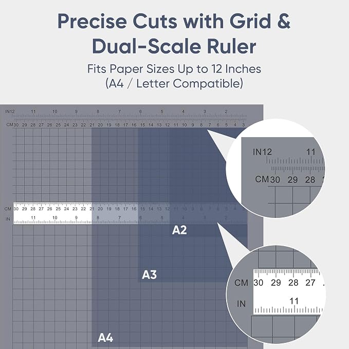 VUSIGN Paper Cutter 12" Cut Length Guillotine Papercutter, Heavy Duty Paper - Image 5