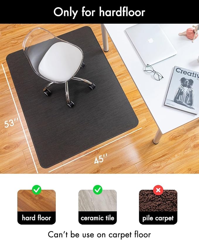 BARoyal Office Chair Mat for Hardwood Floor Under Desk Computer Rolling Chair - Image 4