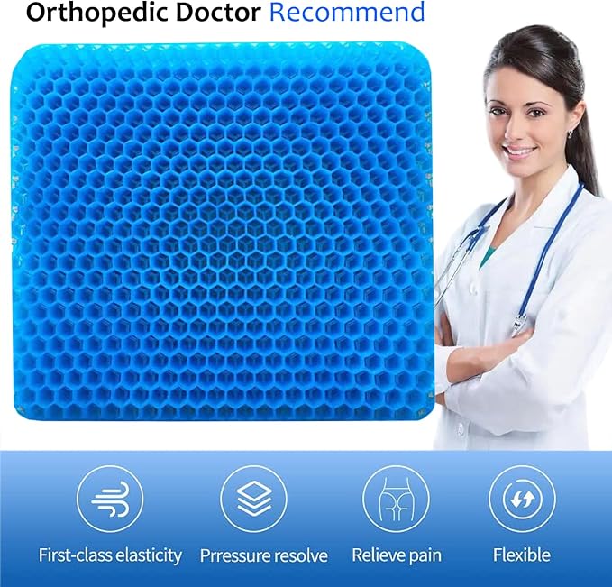 Gel Seat Cushion for Long Sitting, Extra Thick Gel Cushion for Wheelchair Soft - Image 6