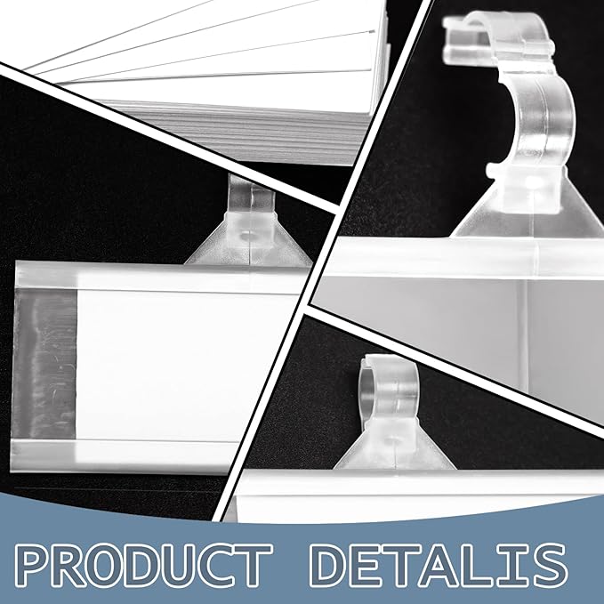 100 Pieces Plastic Wire Shelf Label Holders, Reusable Price Label Holder - Image 3