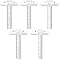6 Inches Acrylic Clear T-Square Ruler, 5 Pack, T Square Ruler, Transparent by CYFUNDESIGN