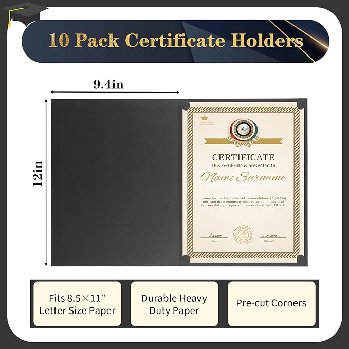 10 Packs Certificate Holders, Diploma Holders, Certificate Folders - Image 2
