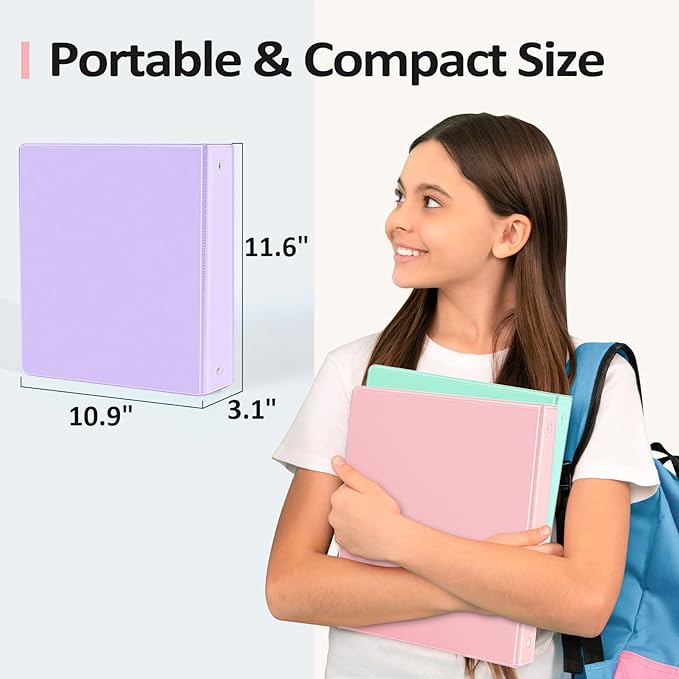 BinderX Extra Durable 3 Ring Binder, Round Ring 2 Inch Binders, Fits 450 Sheets - Image 6