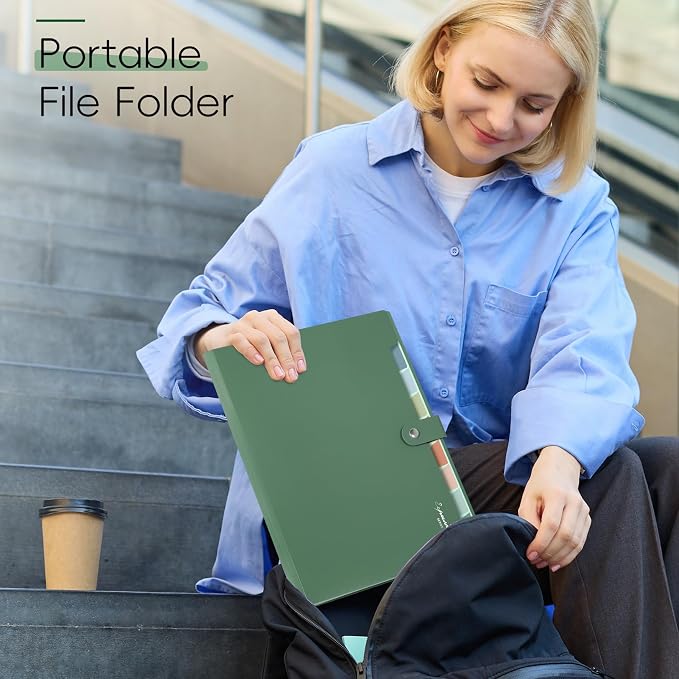 Sooez Elegant Accordion File Organizer, 8 Pocket Expanding File Folders - Image 6