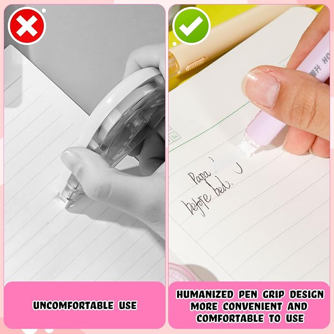 Gersoniel 10 Pack Correction Tape Pen Correctional Ink Tape Push Pull Protective - Image 5